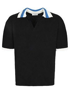 Commas Contrast Collar Knit Polo Shirt