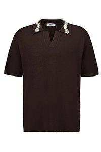 Commas Hand Crochet Collar Polo Shirt