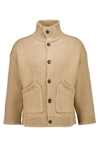 Fisherman Buttoned Chunky-Knit Cardigan