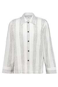 Commas Long Sleeved Striped Buttoned Overshirt