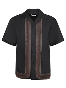 Commas Panelled Short-Sleeve Shirt