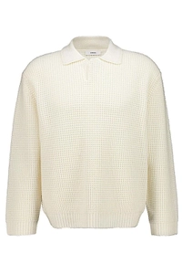 Commas Waffle-Knit Long Sleeved Buttoned Sweater