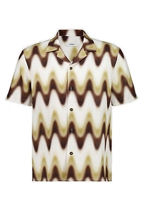 Commas Wave Gradient Pattern Slim-Fit Shirt