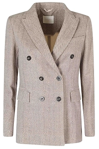 Circolo 1901 Herringbone Double-Breasted Blazer