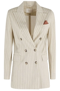 Circolo 1901 Pinstriped Double-Breasted Blazer