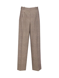 Prince Of Wales-Check Wide Leg Trousers