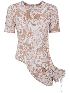Floral-Embroidered Asymmetric Blouse