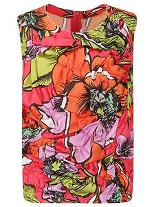 Comme Des GarÇOns Graphic Printed Ruched Sleeveless Top