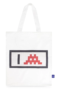 Comme Des GarÇOns Shirt X Invader Pixelated Tote Bag