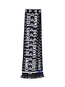 Comme Des GarÇOns Shirt Logo Jacquard Fringed Scarf