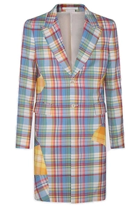 Comme Des GarÇOns Homme Plus Plaid Patchwork Long Sleeved Coat