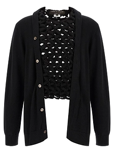 Comme Des GarÇOns Homme Plus Woven Insert Cardigan