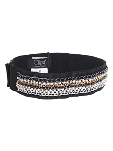 Clips Chain Detailed Press Stud Fastened Belt
