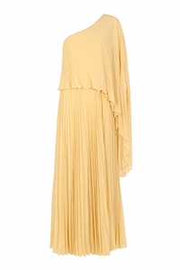 Pleated One-Shoulder Dress