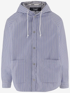 Comme Des GarÇOns Homme Striped Hooded Button-Up Jacket