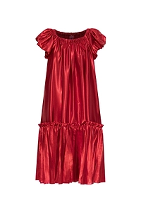 Ruffled Puff-Sleeve Dress