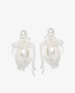 Clustered Pearl Drop Earrings
