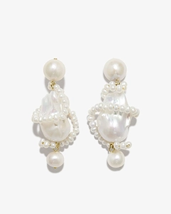 Carvings Beaded Pearl Earrings