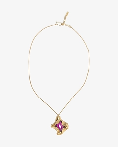 Fuchsia Resin Pendant Necklace