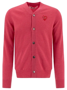 Comme Des GarÇOns Play Heart-Patch Knitted Cardigan