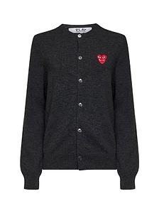 Comme Des GarÇOns Play Heart-Patch Knitted Cardigan