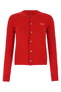 Comme Des GarÇOns Play Heart Patched Cardigan