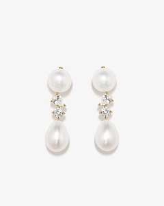 Pearl Crystal Drop Earrings