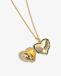 Sculpted Heart Locket Necklace