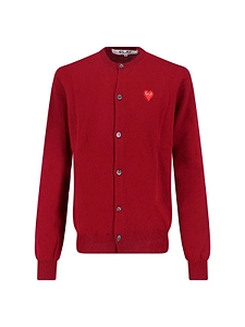 Comme Des GarÇOns Play Logo Detailed Crewneck Cardigan