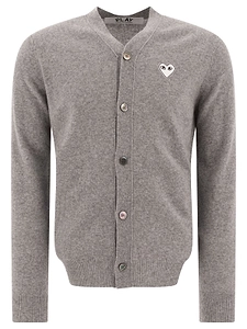 Comme Des GarÇOns Play Logo Patch Cardigan
