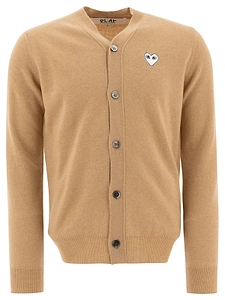 Comme Des GarÇOns Play Logo Patch Cardigan