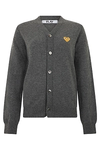 Comme Des GarÇOns Play Logo Patch Buttoned Cardigan