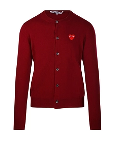 Comme Des GarÇOns Play Logo Patch Button-Up Cardigan