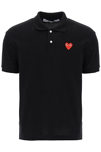 Comme Des GarÇOns Play Logo Patch Short Sleeved Polo Shirt