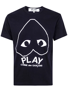 Comme Des GarÇOns Play Logo Printed Crewneck T-Shirt