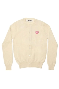 Comme Des GarÇOns Play Long-Sleeved Crewneck Cardigan