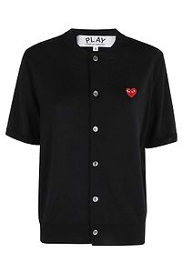 Comme Des GarÇOns Play Short-Sleeved Knit Cardigan
