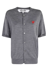 Comme Des GarÇOns Play Short-Sleeved Knit Cardigan