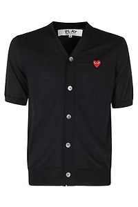 Comme Des GarÇOns Play Short-Sleeve V-Neck Cardigan