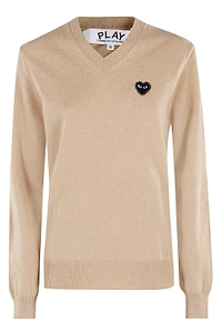 Comme Des GarÇOns Play V-Neck Knitted Jumper