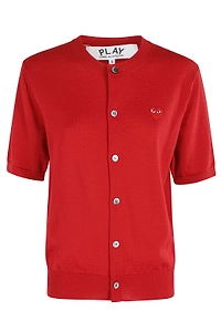 Comme Des GarÇOns Play Short-Sleeved Knit Cardigan