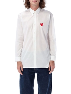 Heart Embroidered Long-Sleeve Shirt