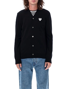 Comme Des GarÇOns Play White Heart Cardigan