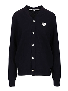 Comme Des GarÇOns Play White Heart Cardigan