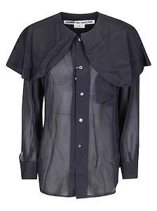 Comme Des GarÇOns Sheer Cape-Overlay Blouse