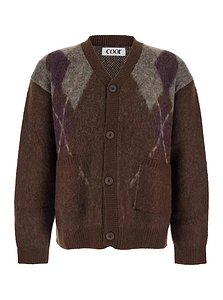 Coor Argyle V-Neck Cardigan
