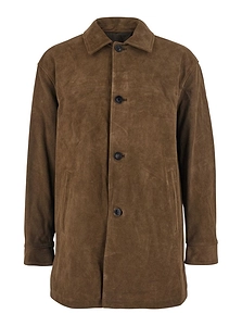 Coor Button-Front Leather Coat