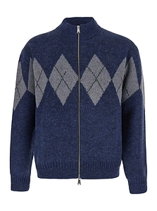 Coor Inside Out Argyle Zip-Up Cardigan