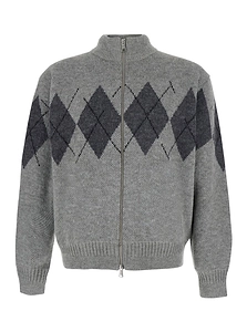 Coor Inside Out Argyle Zip-Up Cardigan