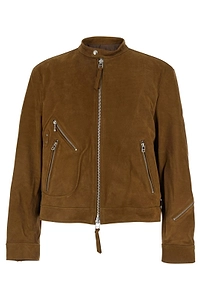 Coor Stand Collar Suede Zip Jacket